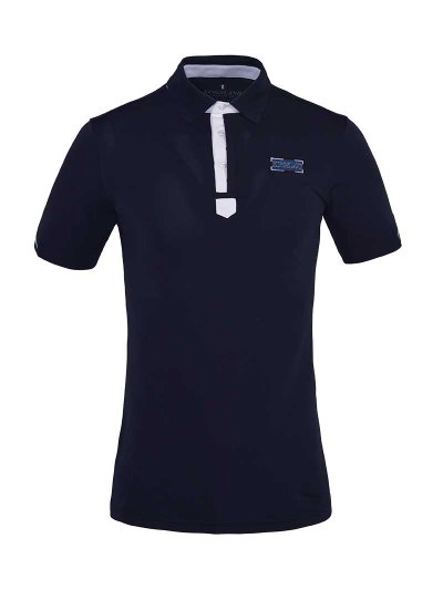 Navy blue short-sleeved technical piqué polo for man – Glasse - Kingsland