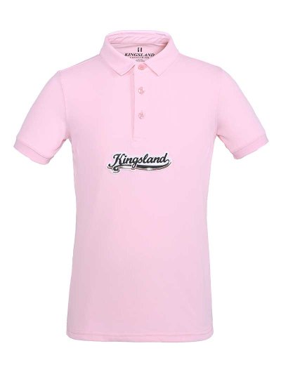 Polo de micropiqué técnico de manga corta rosita con lentejuelas para niña Amirat - Kingsland
