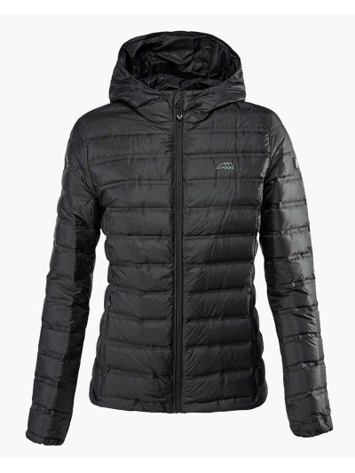 Bomber matelassée noire avec capuche pour femme Zaffiro - Equiline