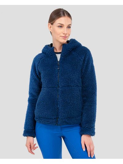 Veste softshell en fourrure synthétique bleu foncé pour femme Silene - Equiline