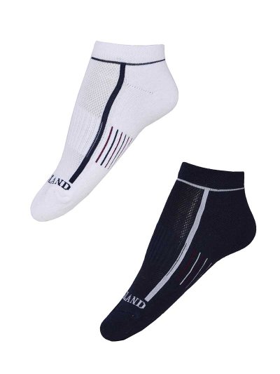Pack de 2 pares de calcetines tobilleros (blanco y azul marino) Vence - Kingsland