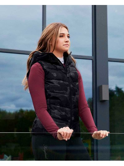 Gilet matelassé militar gris et noir avec capuche pour femme KLmirabel - Kingsland