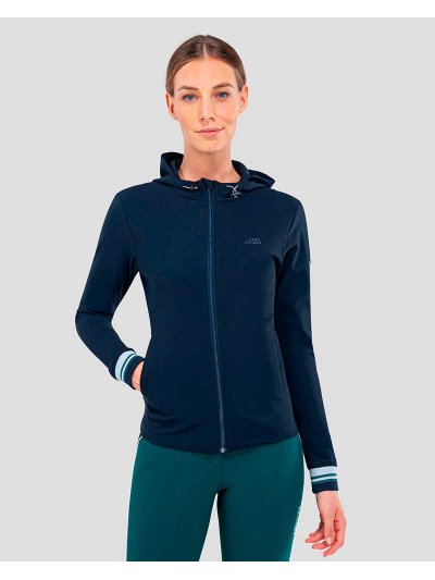 Navy blue softshell jacket with hood for women Caridad - Equiline