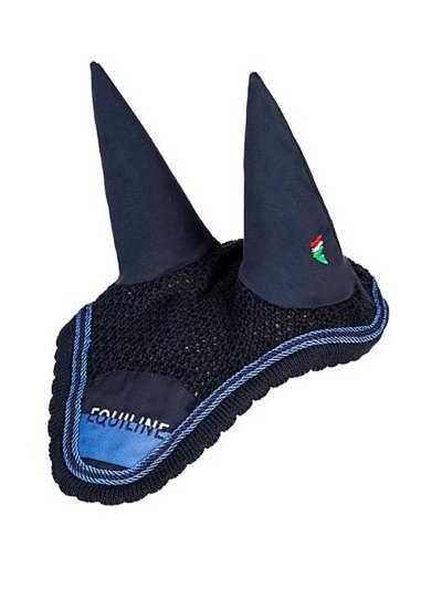 Bonnet bleu marine et bleu denim avec oreilles élastiques pour cheval (full) Triumph - Equiline