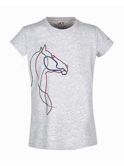 T-shirt à manches courtes gris avec ilustración en vert, rouge et bleu marine pour femme Zelda - Equiline