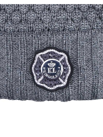 Thick grey knitted hat with pompom and fleece interior - KLeek - Kingslan - imagen 2