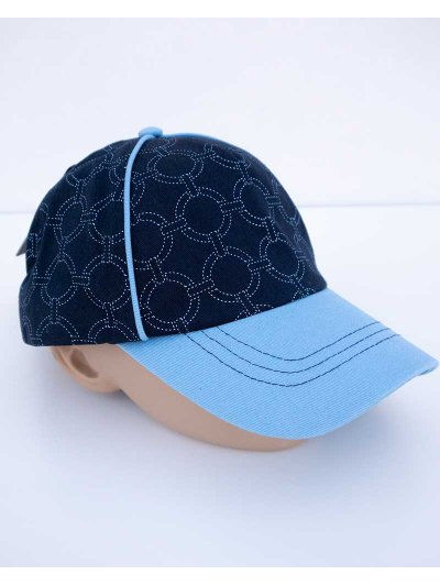 Navy blue and light blue cap with pattern – Igan - Equiline