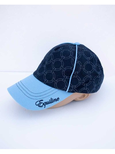 Navy blue and light blue cap with pattern – Igan - Equiline - imagen 3