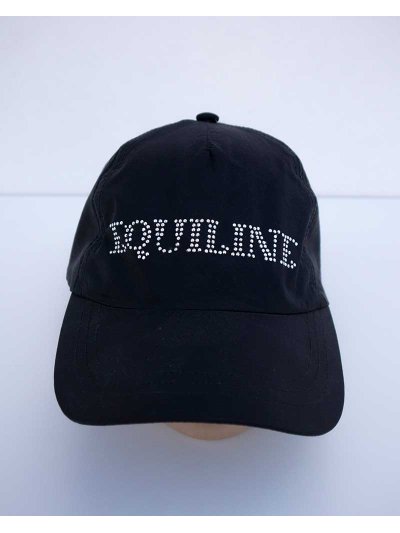 Shiny black nylon cap with sparkling details – Illusion - Equiline
