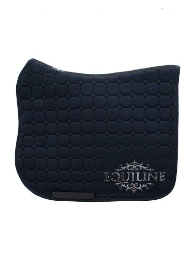 Sudadero de doma azul marino con bordado y tachuelas para caballo (full) Rarity - Equiline
