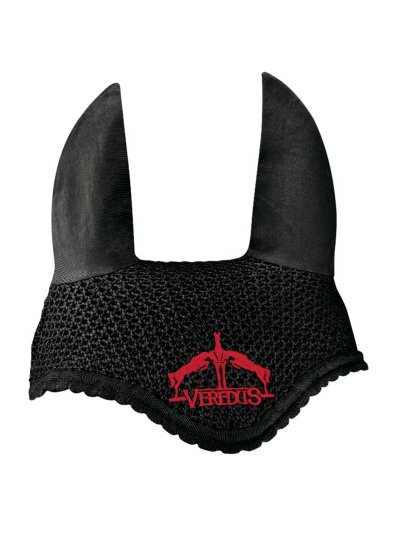 Bonnet anti-mouches en crochet noir avec logo rouge Fly Fringe - Veredus