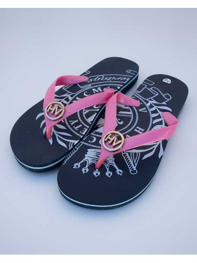 Chanclas azul marino con tira rosa modelo Leslie - HV Polo