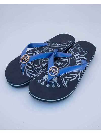 Navy flip-flops with blue strap – Leslie - HV Polo