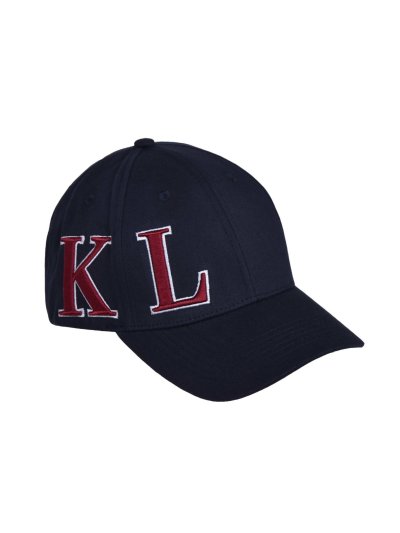 Navy blue cap with embroidered initials in white and burgundy - KLargus - Kingsland