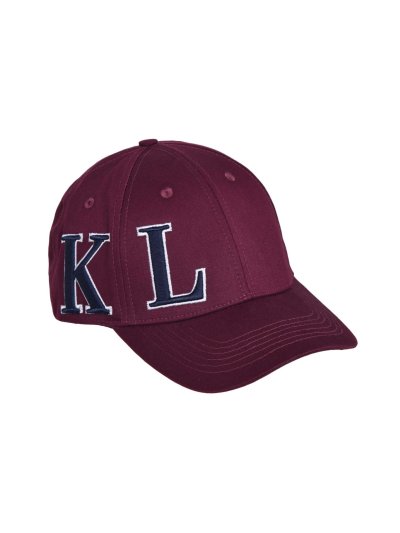 Burgundy cap with initials embroidered in white and navy blue KLargus - Kingsland