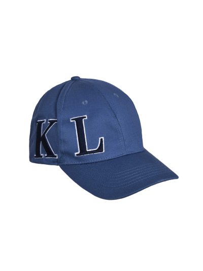 Bluish-grey cap with initials embroidered in white and navy blue KLargus - Kingsland