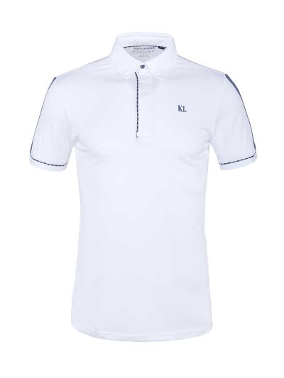 Polo de piqué de competición de manga corta blanco para hombre KLalfio - Kingsland
