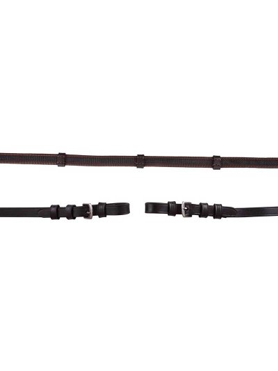Dark brown web grip 16mm reins for pony - Premiere - imagen 2