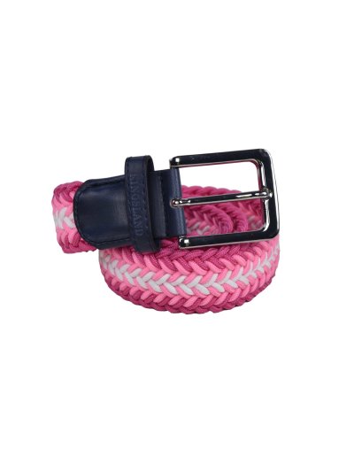 Cinturón trenzado elástico de algodón rosa y blanco Talios - Kingsland