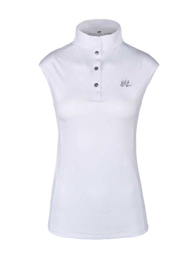 Polo de compétition sans manches blanc avec espalda de maille de punto pour femme KLcindy - Kingsland
