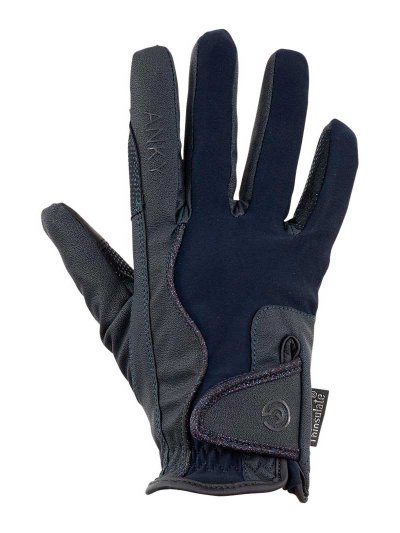 Guantes técnicos de invierno azul marino (dark navy) con grip y brillantina - Anky