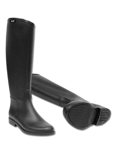 Botas negras de montar a caballo de goma junior unisex - ELT