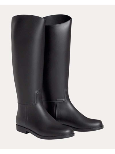 Botas negras de montar a caballo de goma junior unisex - ELT