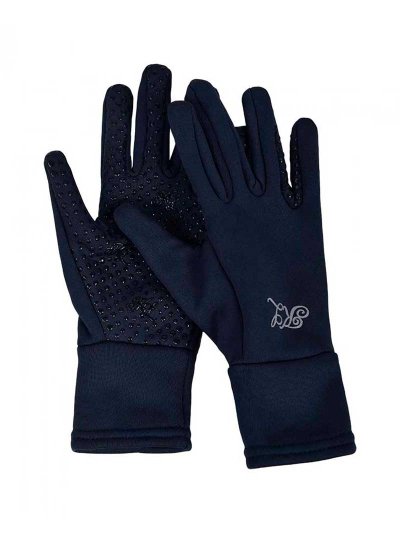 Guantes de invierno con grip azul marino con logo en brillantina KLifa - Kingsland