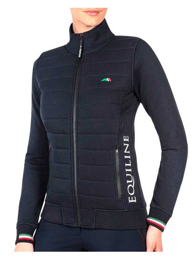 Navy blue sweatshirt with zipper for women Team - Equiline