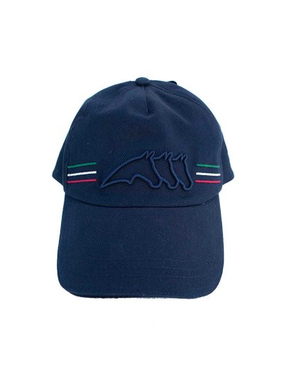 Navy blue cap with front embroidery Enge - Equiline - imagen 4