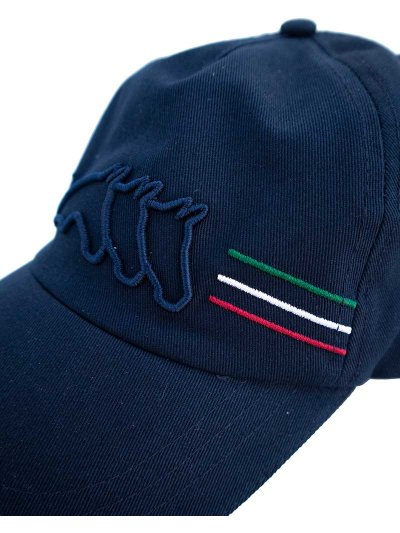 Navy blue cap with front embroidery Enge - Equiline - imagen 2