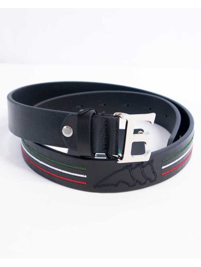 Cinturón de cuero negro bordado - Equiline