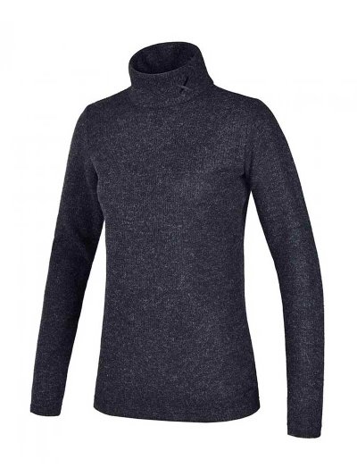 Dark grey fine knitted jersey with high neck for women - KLsuzie - Kingsland Dressage