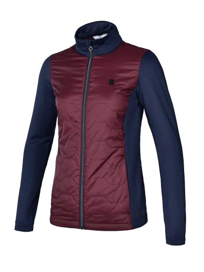 Burgundy and navy blue padded training jacket for women - KLskyla - Kingsland Dressage