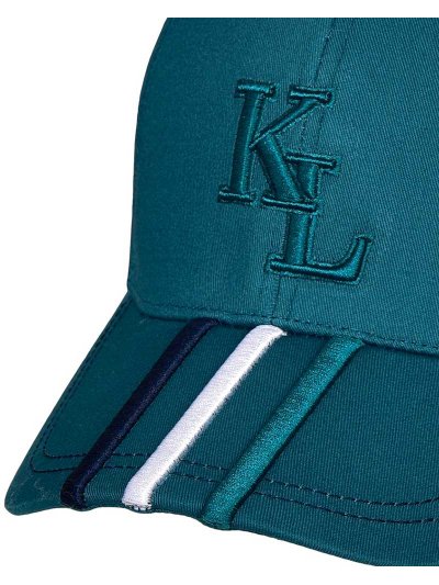 Casquette turquoise avec 3 Bandeaux brodées (bleu marine, blanc et turquoise) KLijaden - Kingsland - imagen 2