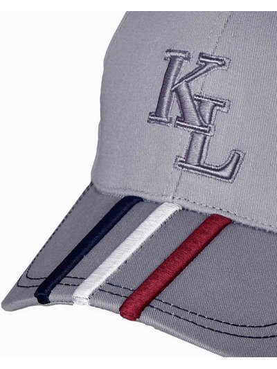 Casquette gris clair avec 3 Bandeaux brodées (bleu marine, blanc et bordeaux) KLijaden - Kingsland - imagen 2