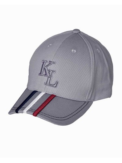 Casquette gris clair avec 3 Bandeaux brodées (bleu marine, blanc et bordeaux) KLijaden - Kingsland
