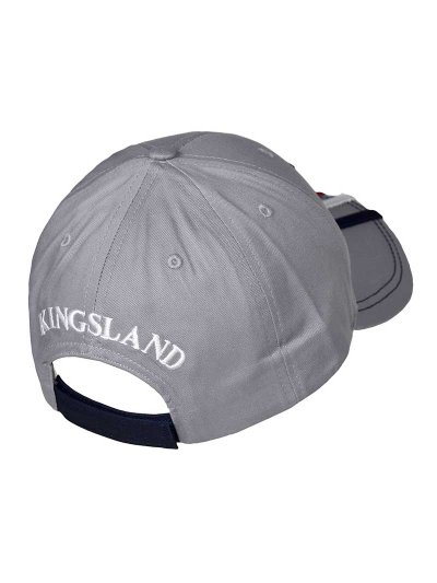 Casquette gris clair avec 3 Bandeaux brodées (bleu marine, blanc et bordeaux) KLijaden - Kingsland - imagen 3