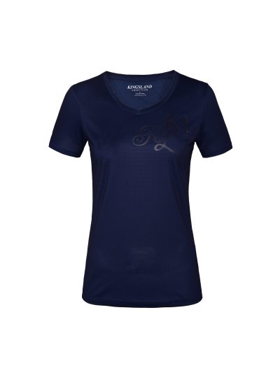 T-shirt technique d'entraînement à manches courtes bleu marine pour femme KLjanisi - Kingsland