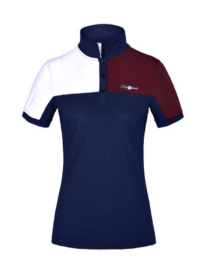 Polo en piqué à manches courtes bleu marine (navy blazer), bordeaux et blanc pour femme KLjaney - Kingsland