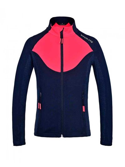 Veste fine technique d'entraînement bleu marine et corail pour fille KLjeri - Kingsland