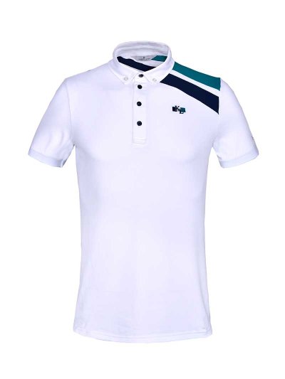 Polo de competición de manga corta blanco para hombre KLjadon - Kingsland