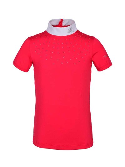 Polo de compétition à manches courtes fuchsia à strass pour fille KLjanessa - Kingsland