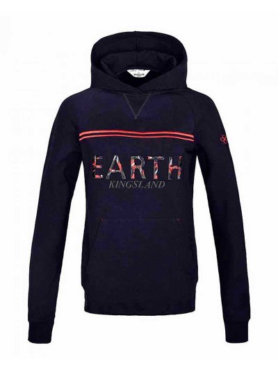 Sudadera de algodón reciclado azul marino con capucha unisex - KLjulio - Kingsland Earth
