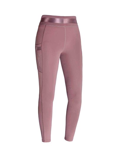 Dusty Pink Grip Leggings with Wide Shiny Waistband for Girls – KLkemmie - Kingsland
