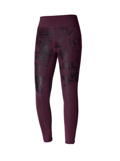 Leggings d'équitation bordeaux imprimée (grip à fond intégral) pour femme KLkatinka - Kingsland