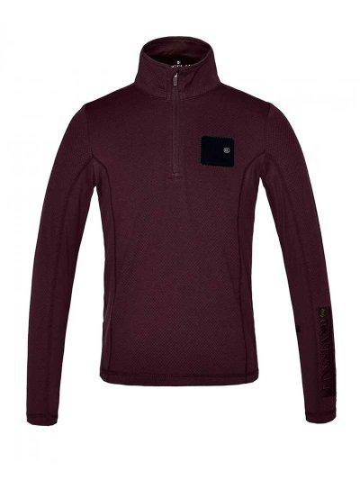 Junior Unisex Long-Sleeve Burgundy (Red Fudge) Training T-Shirt KLmavis - Kingsland
