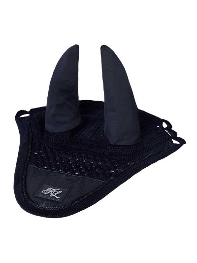 Navy Blue Crochet Ear Bonnet with Silk and Elastic Ears for Pony (C &amp; D) – KLnixe - Kingsland