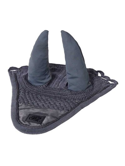 Bonnet en crochet gris avec soie et oreilles élastiques pour poney (C et D) KLnixe - Kingsland