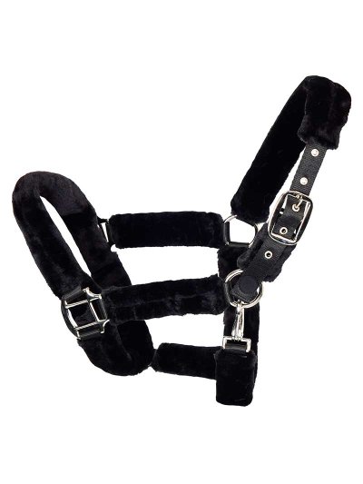 Licol d'écurie en mouton noir pour poney (C et D) KLnikkey - Kingsland